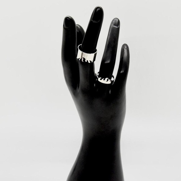 Silver Fire Flame Rings - Picture 3 of 4